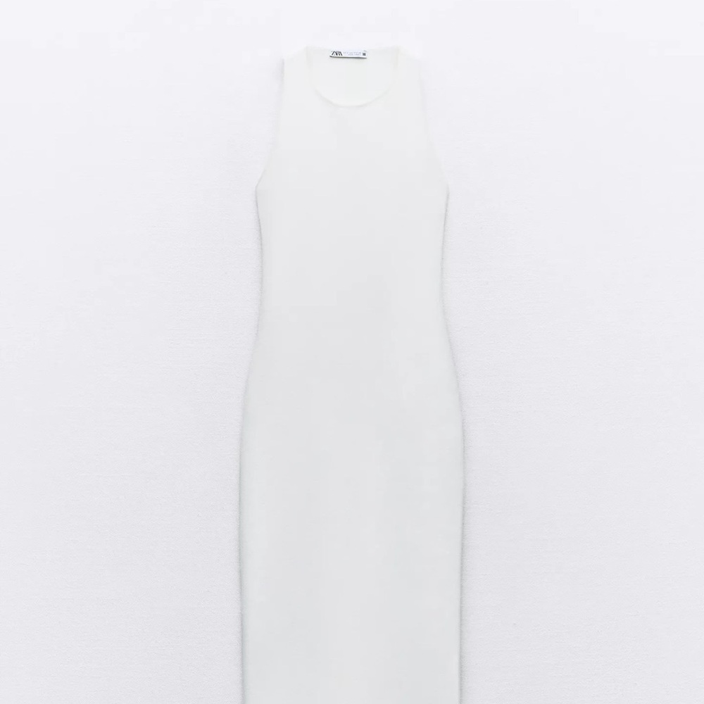 Zara Elegant White Sleeveless Dress